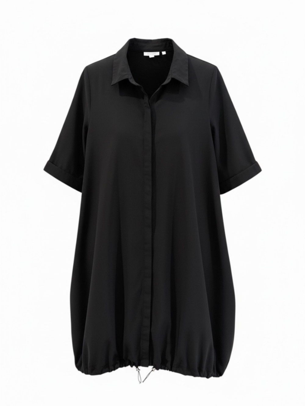 Chicos Zenergy Bungee Dress Black Stretch Athleisure Drawstring Hem Size 2 Large